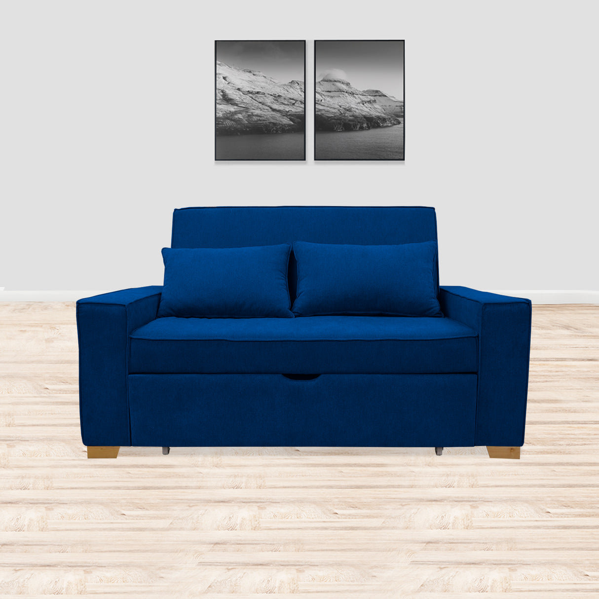 Sofacama Hofer Azul Petróleo 170x94cm de Dos Puestos - Sofas y Poltronas | Bylmo