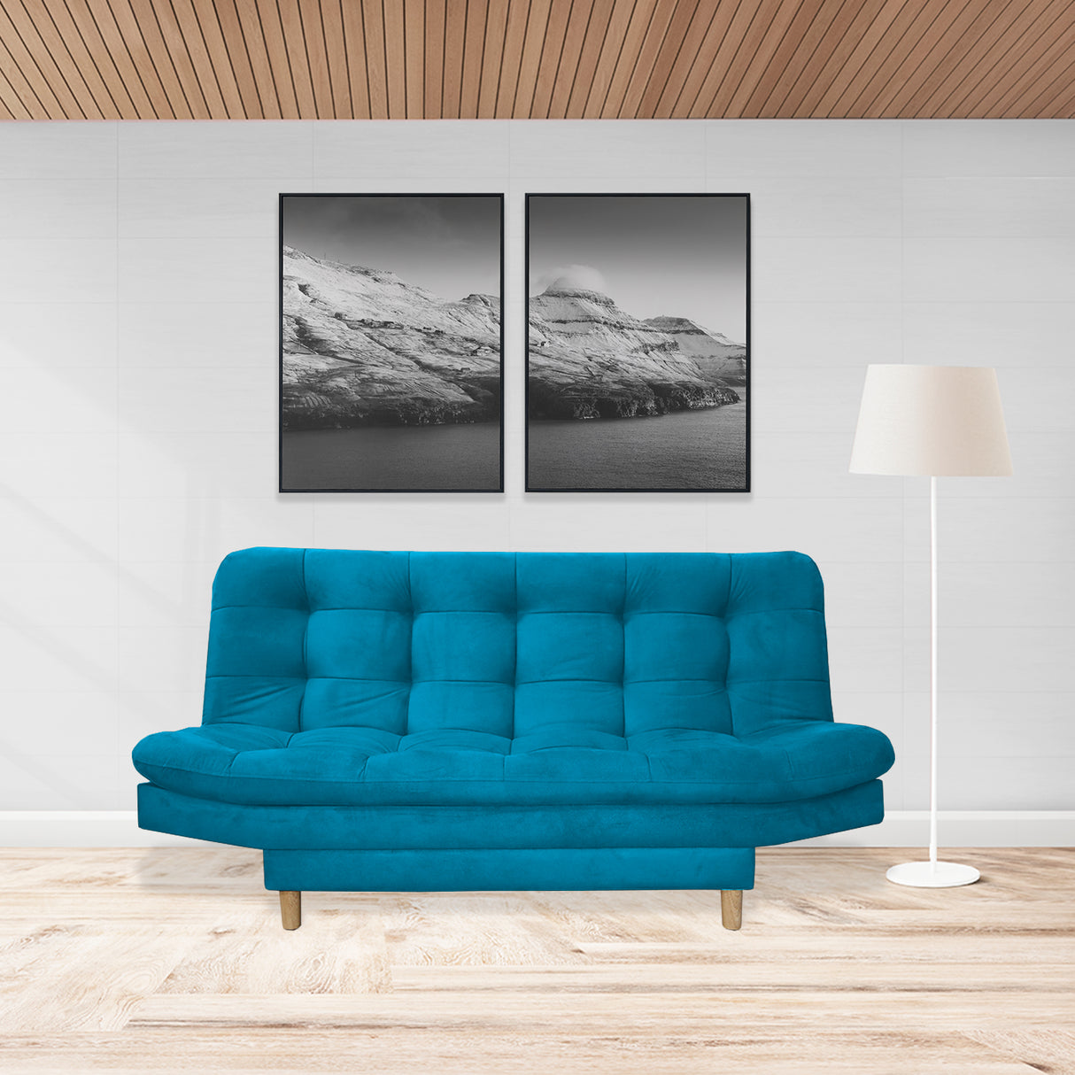 Sofacama Hofmann Turquesa 185x90cm de Tres Puestos - Sofas y Poltronas | Bylmo