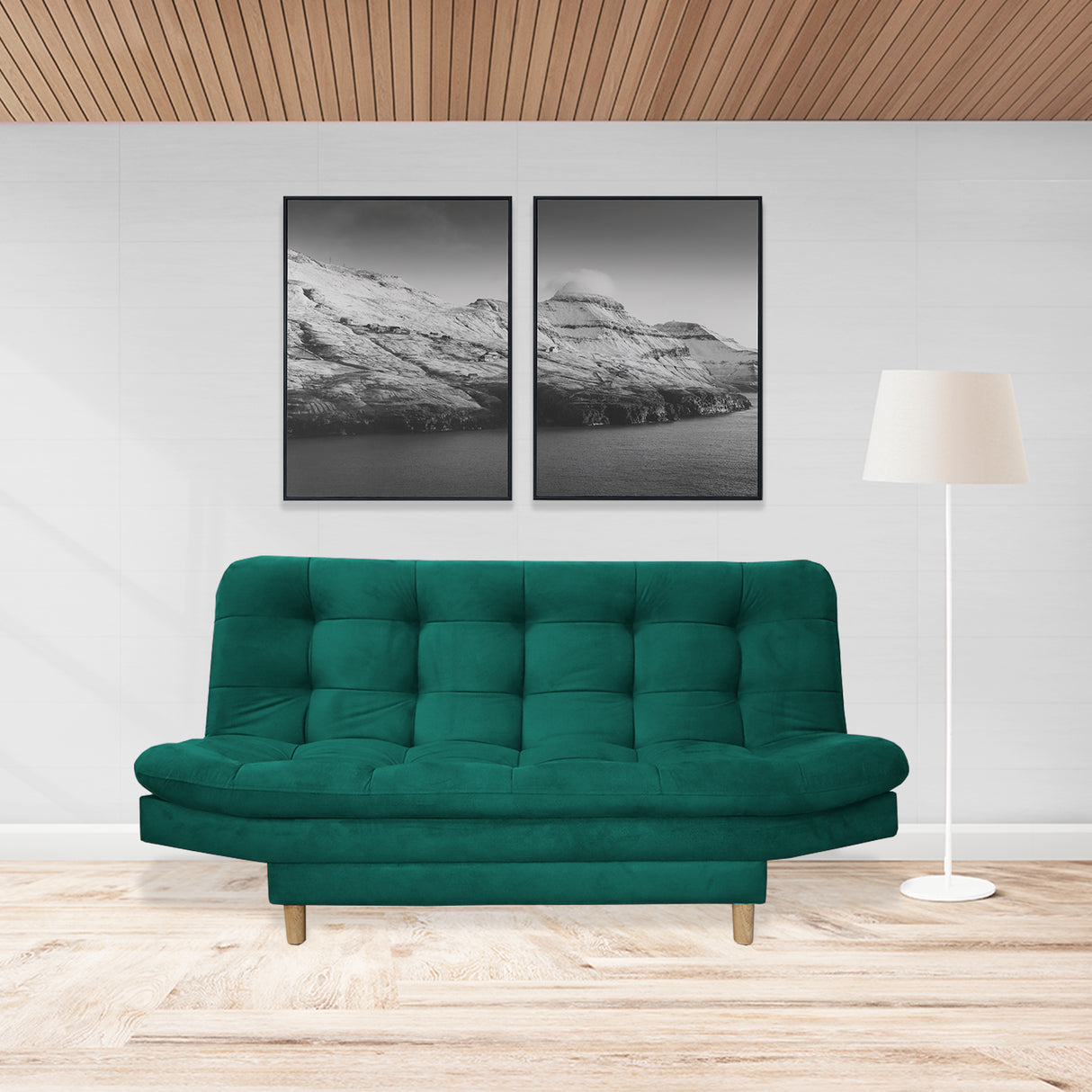 Sofacama Hofmann Verde 185x90cm de Tres Puestos - Sofas y Poltronas | Bylmo