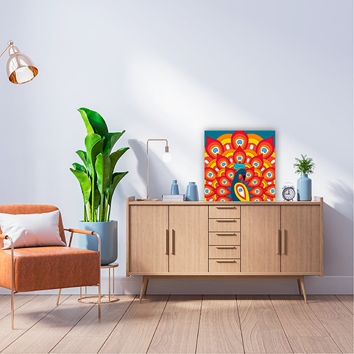 Kit Cuadro Para Pintar Natural 30x30cm De Pavo Real - Cuadros | Bylmo