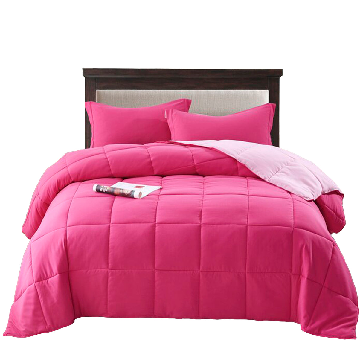 Edredón Ondino Fucsia Rosado Para Cama Queen 160x190cm - Tendidos y Cubrelechos | Bylmo