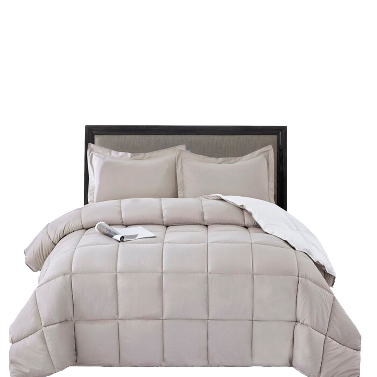 Edredón Ondino Gris Claro Blanco Para Cama Doble 140x190cm - Tendidos y Cubrelechos | Bylmo