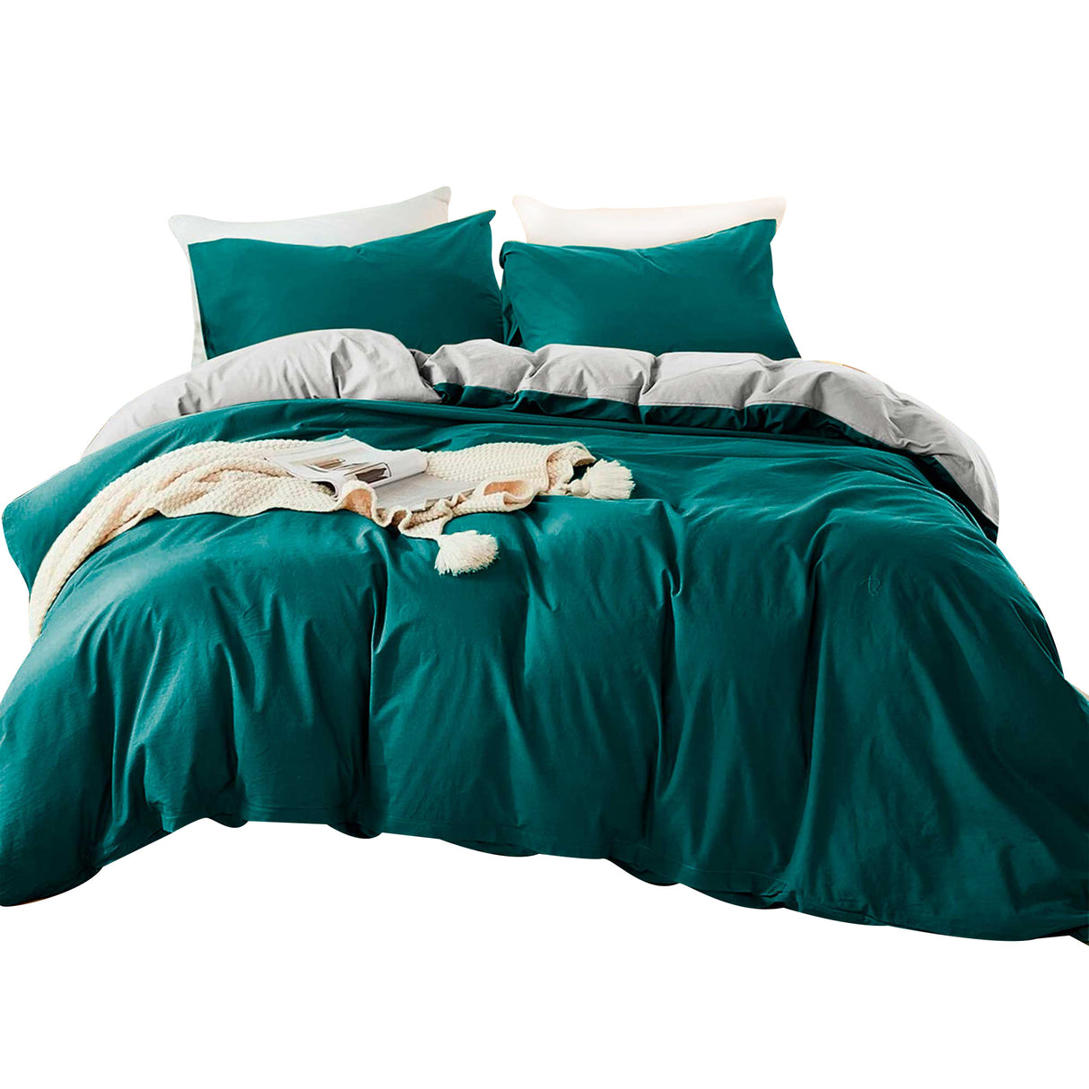 Duvet Lilis Aguamarina Gris Claro Para Cama Sencilla 90x190cm - Tendidos y Cubrelechos | Bylmo