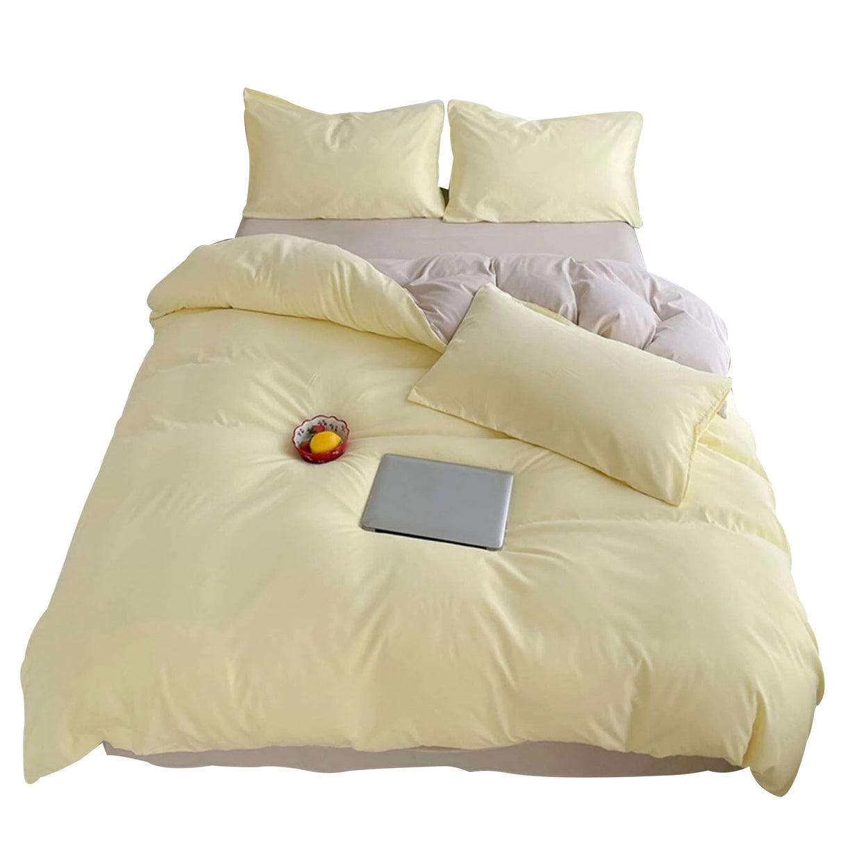 Duvet Lilis Amarillo Beige Para Cama Sencilla 90x190cm - Tendidos y Cubrelechos | Bylmo