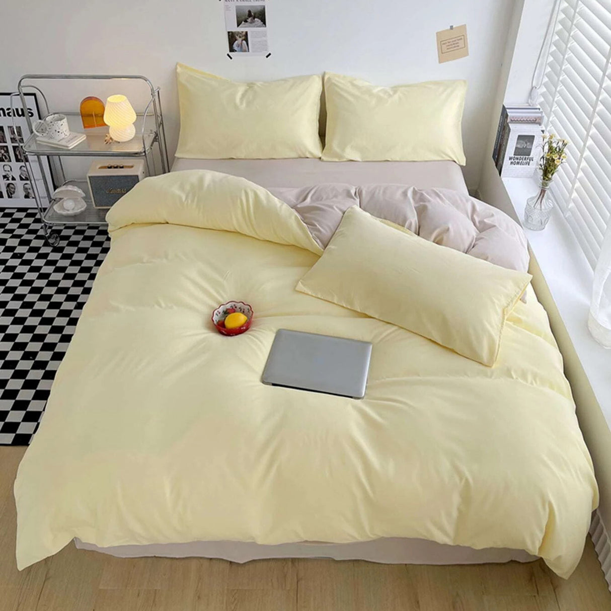 Duvet Lilis Amarillo Beige Para Cama Sencilla 90x190cm - Tendidos y Cubrelechos | Bylmo