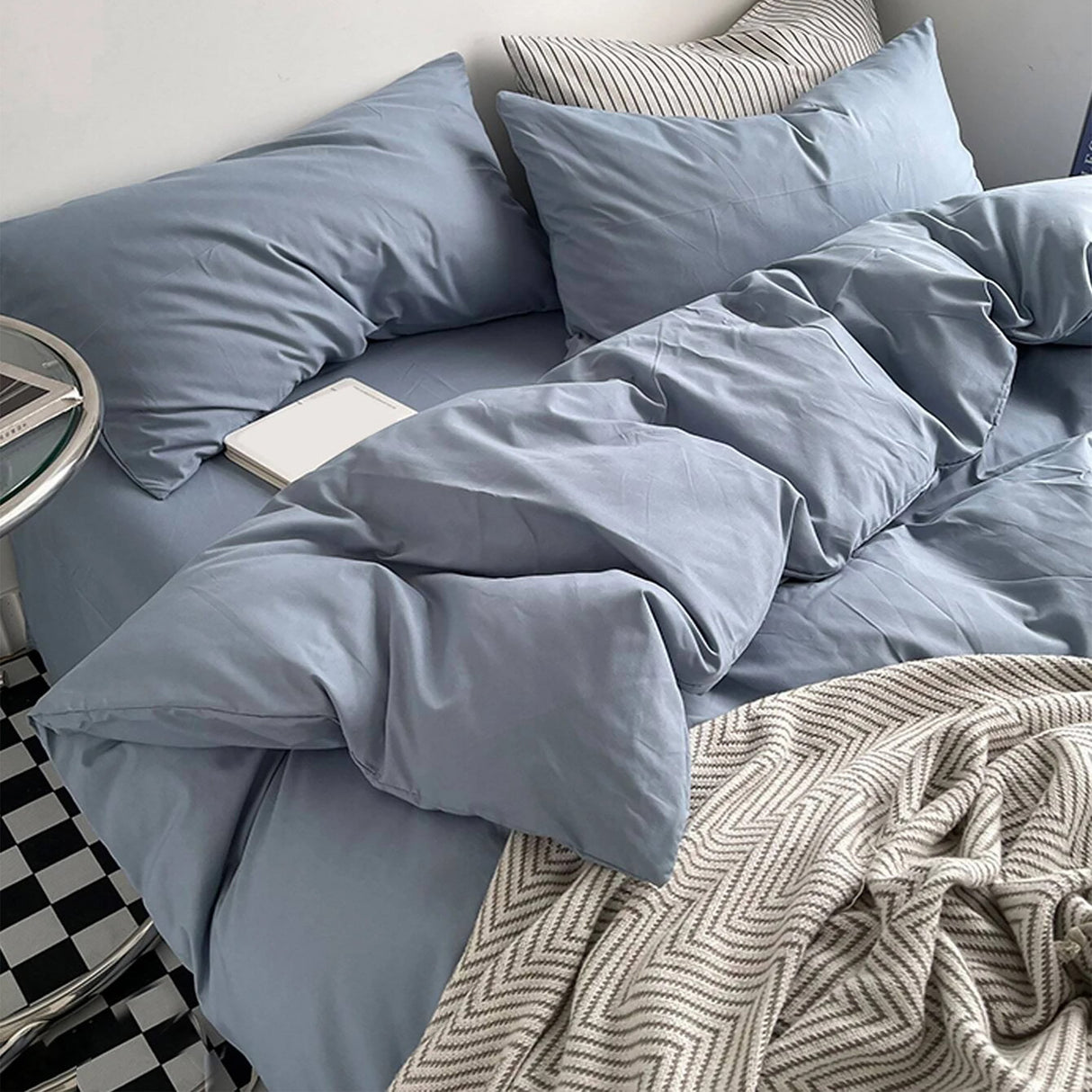 Duvet Lilis Azul Gris Para Cama King 200x190cm - Tendidos y Cubrelechos | Bylmo