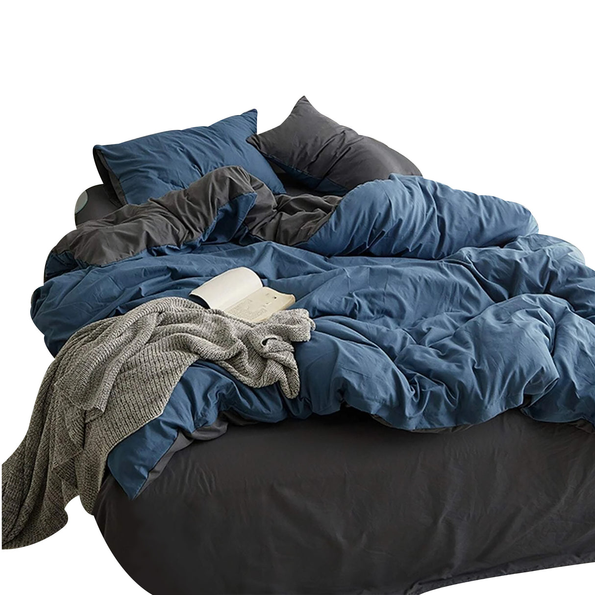 Duvet Lilis Azul Gris Oscuro Para Cama King 200x190cm - Tendidos y Cubrelechos | Bylmo