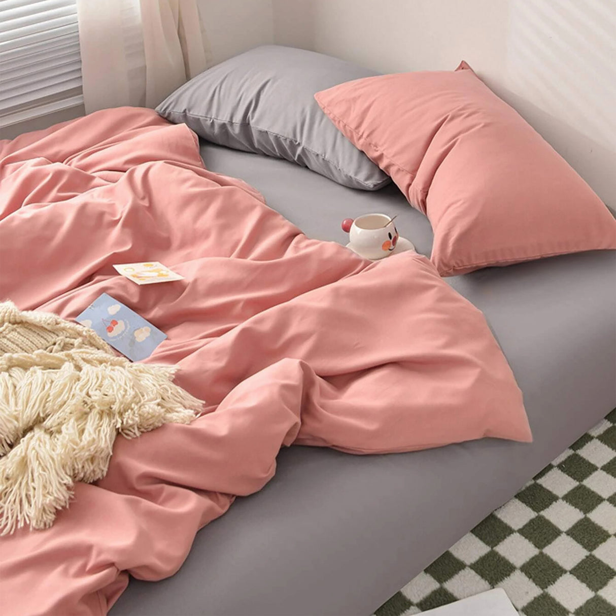 Duvet Lilis Coral Para Cama Sencilla 90x190cm - Tendidos y Cubrelechos | Bylmo