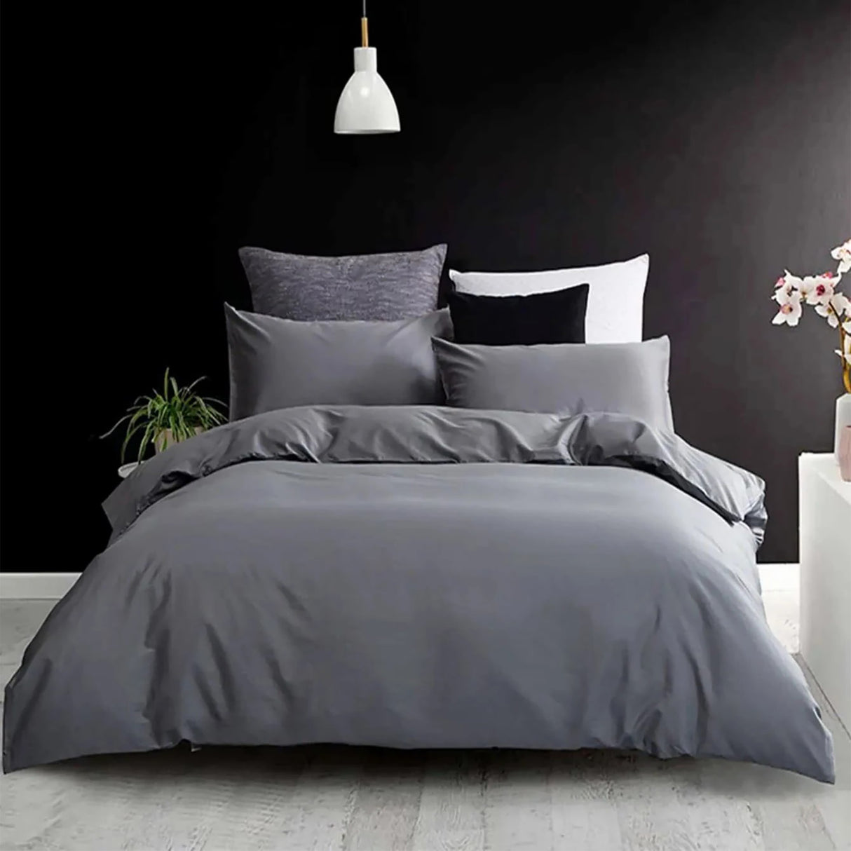 Duvet Lilis Gris Oscuro Para Cama Doble 140x190cm - Tendidos y Cubrelechos | Bylmo