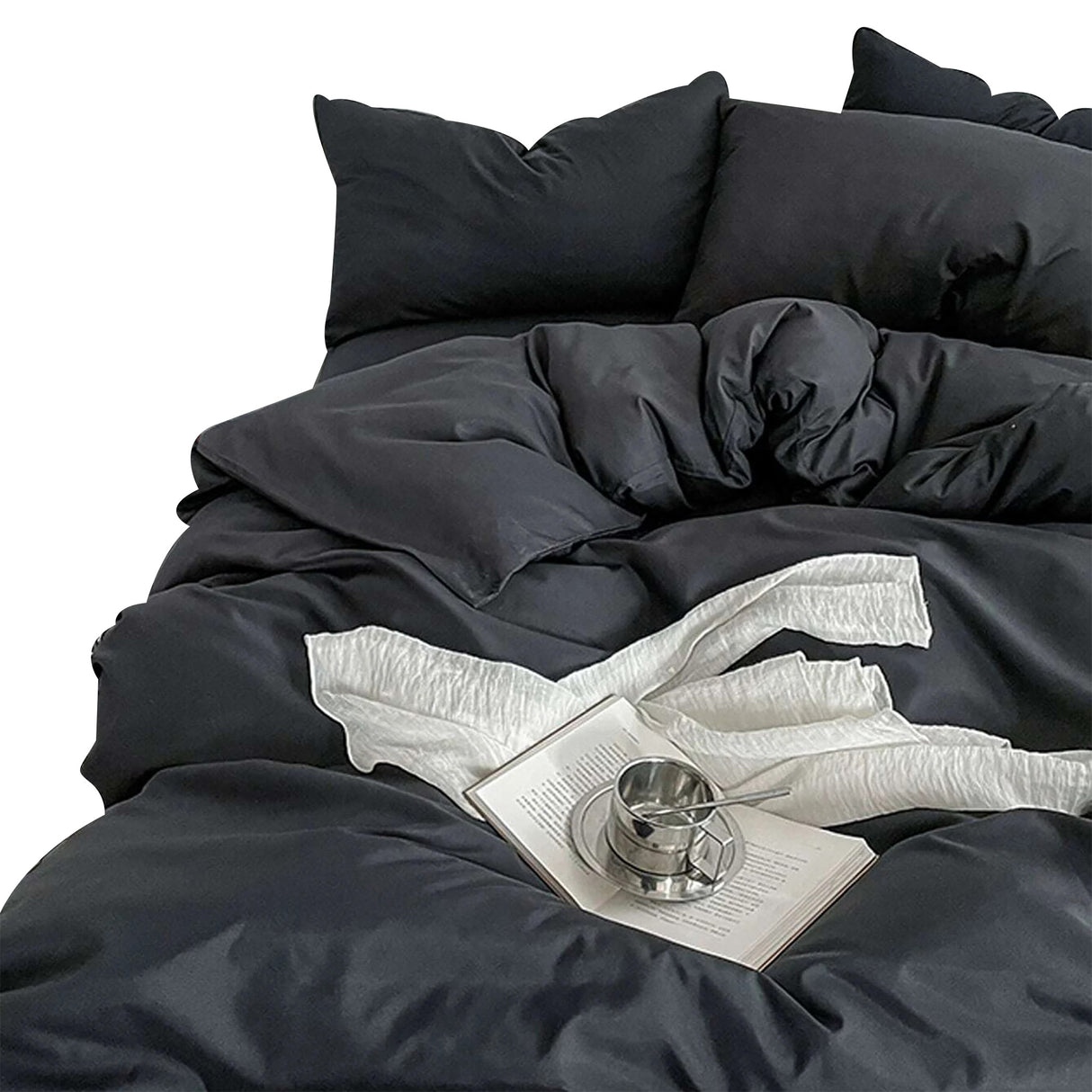 Duvet Lilis Negro Para Cama Queen 160x190cm - Tendidos y Cubrelechos | Bylmo