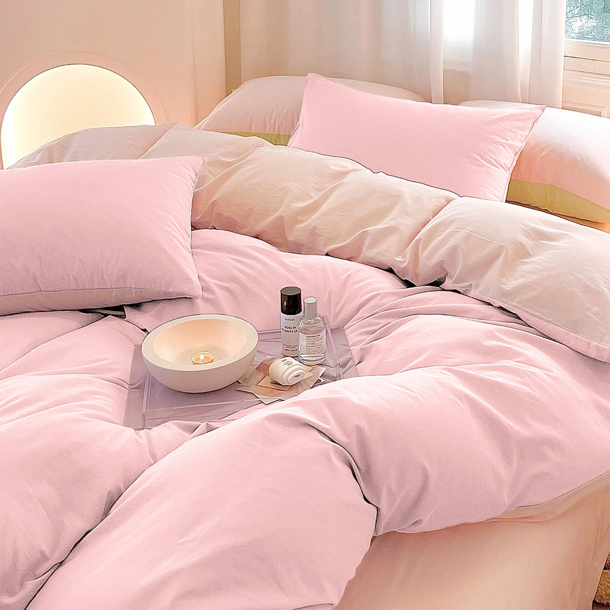 Duvet Lilis Rosado Palo de Rosa Para Cama King 200x190cm - Tendidos y Cubrelechos | Bylmo