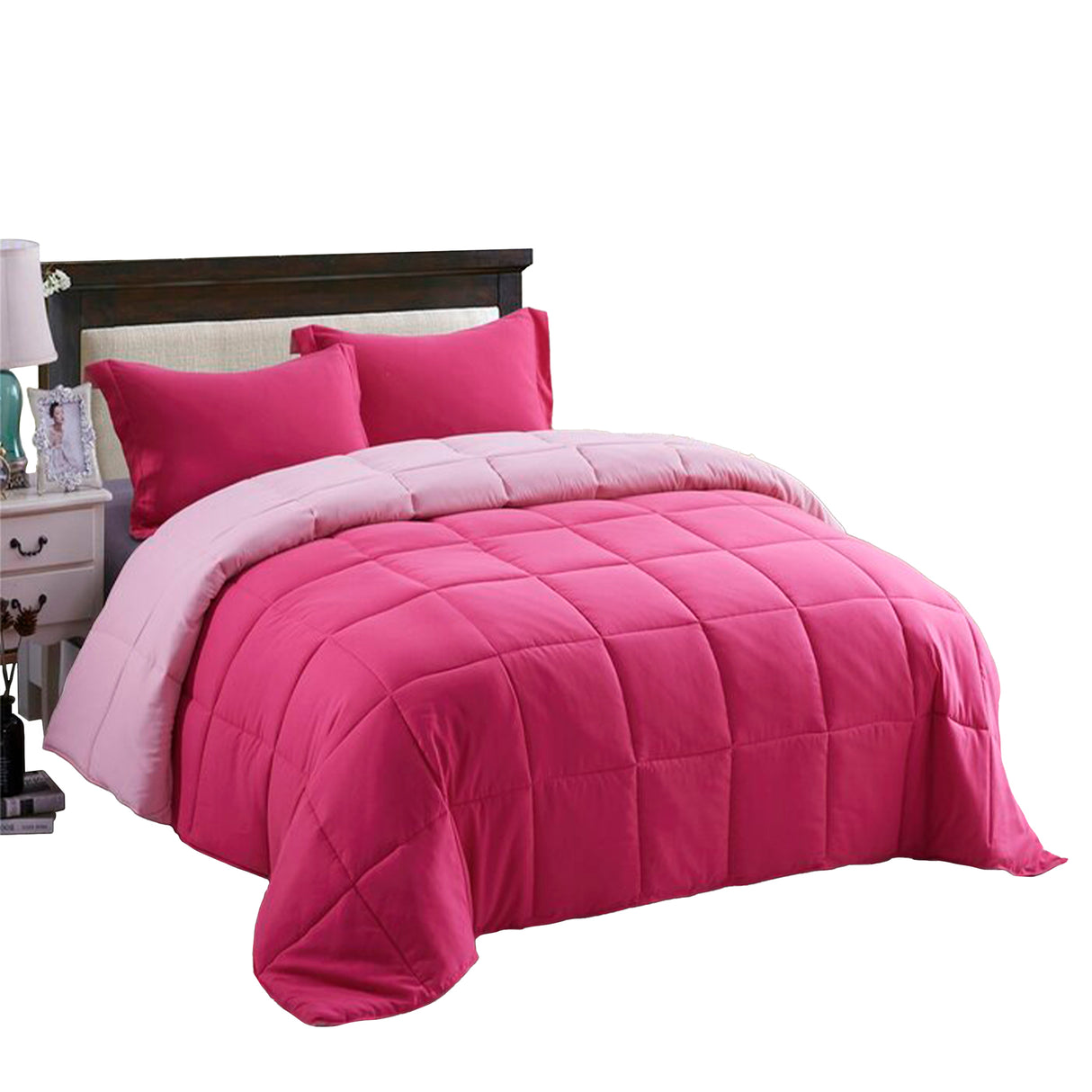 Edredón Cotona Fucsia Rosado Para Cama King 200x190cm - Tendidos y Cubrelechos | Bylmo