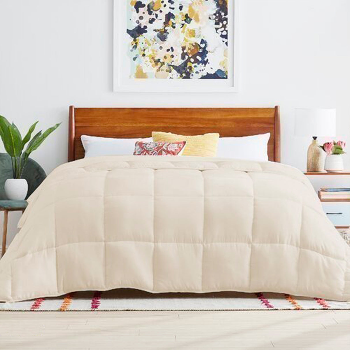 Edredón Cotona Blanco Crema Para Cama Doble 140x190cm - Tendidos y Cubrelechos | Bylmo