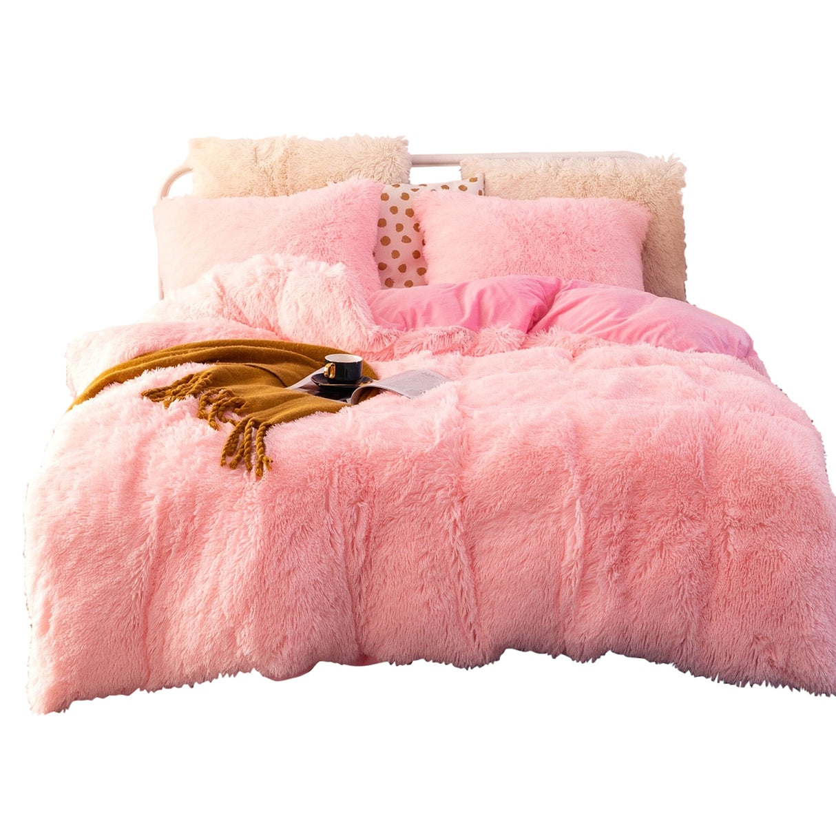 Edredón Fabre Rosado Crema Para Cama King 200x190cm - Tendidos y Cubrelechos | Bylmo