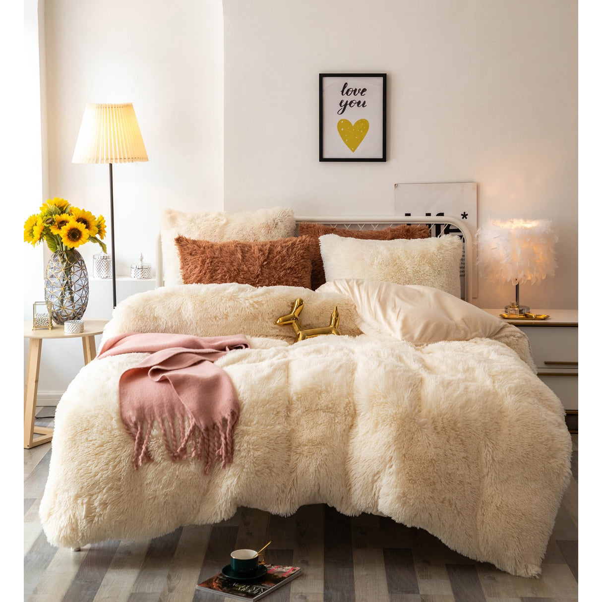 Edredón Fabre Beige Crema Para Cama Queen 160x190cm - Tendidos y Cubrelechos | Bylmo