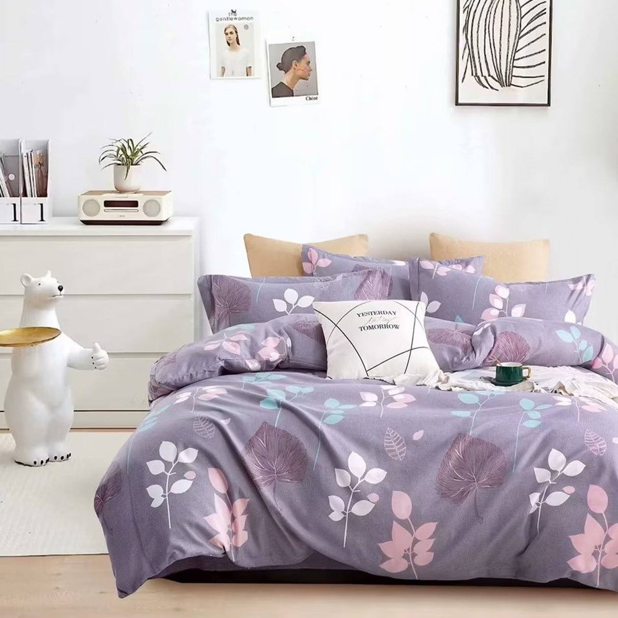 Duvet Leafvet Lila Para Cama Doble 140x190cm Acolchado - Tendidos y Cubrelechos | Bylmo