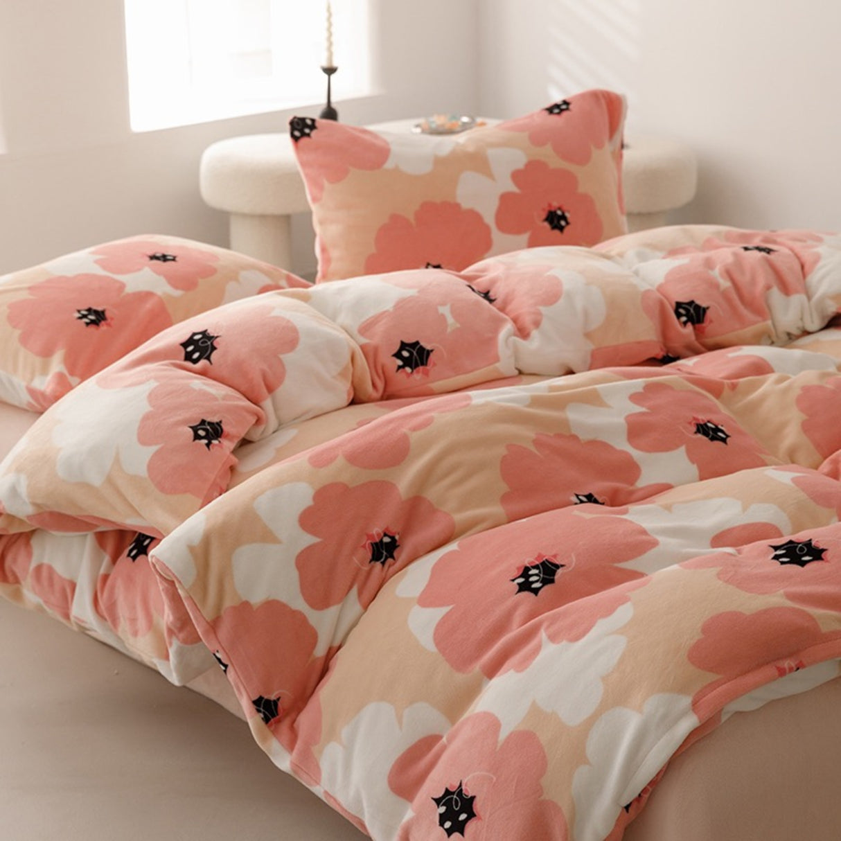 Duvet DIFloral Rosado Para Cama Doble 140x190cm Sin Acolchado - Tendidos y Cubrelechos | Bylmo