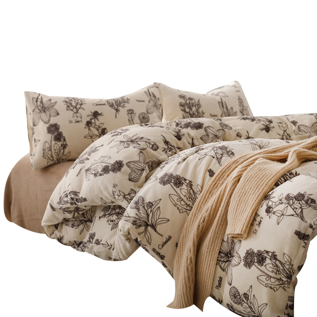 Duvet Plantain Beige Para Cama Queen 160x190cm Sin Acolchado - Tendidos y Cubrelechos | Bylmo