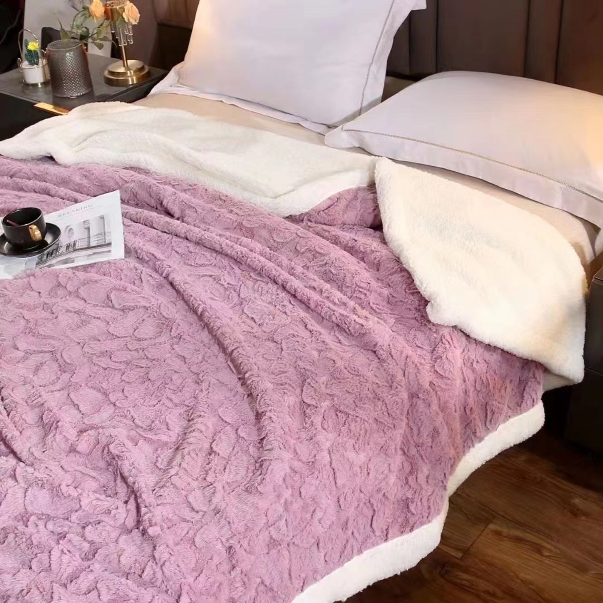 Cobija Ovejera Oleo Wrap Morada 180x200 Muy Suave - Cobijas | Bylmo