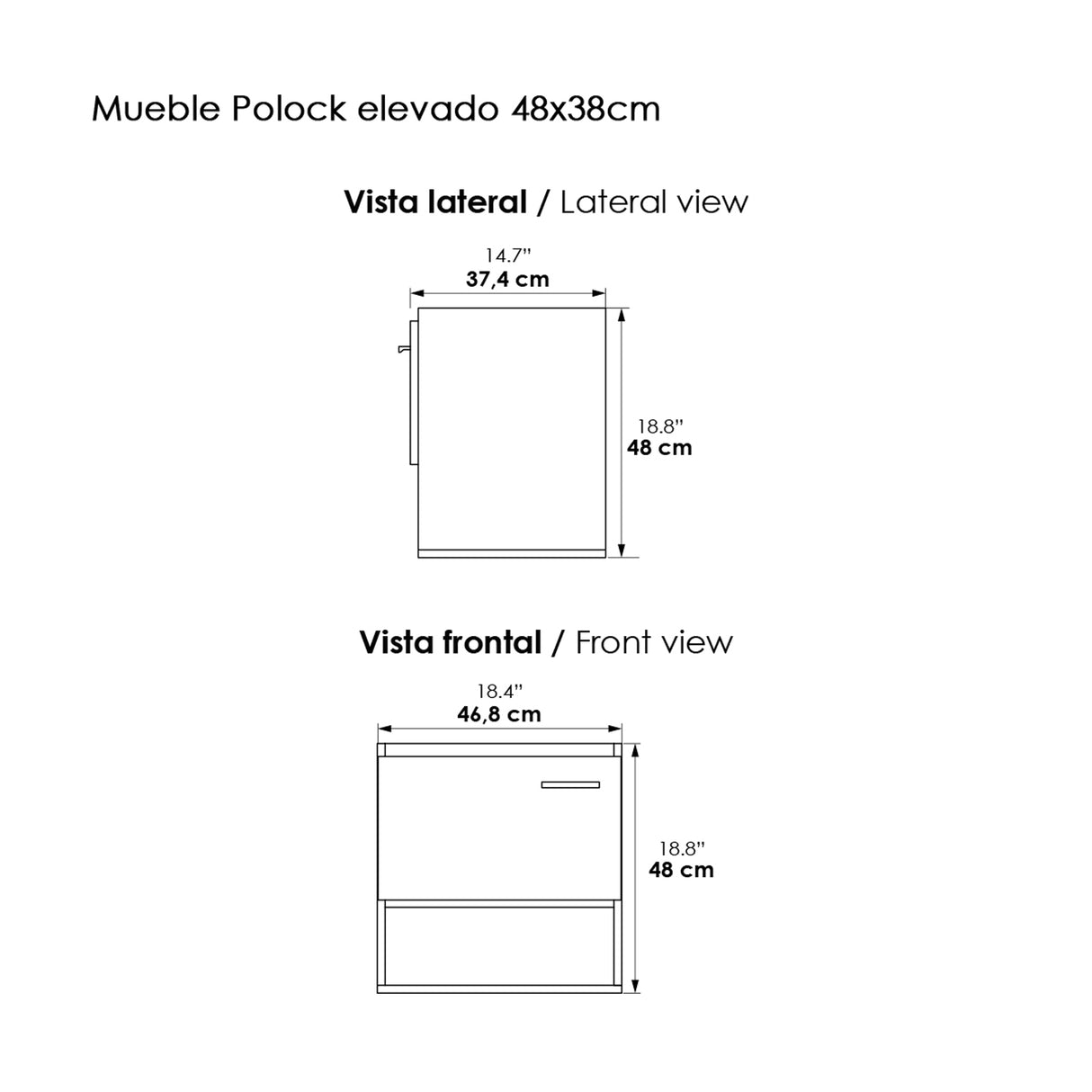 Mueble Para Lavamanos Life Austral 48x48cm Flotante Con Lavamanos Oslo - Muebles para Lavamanos | Bylmo
