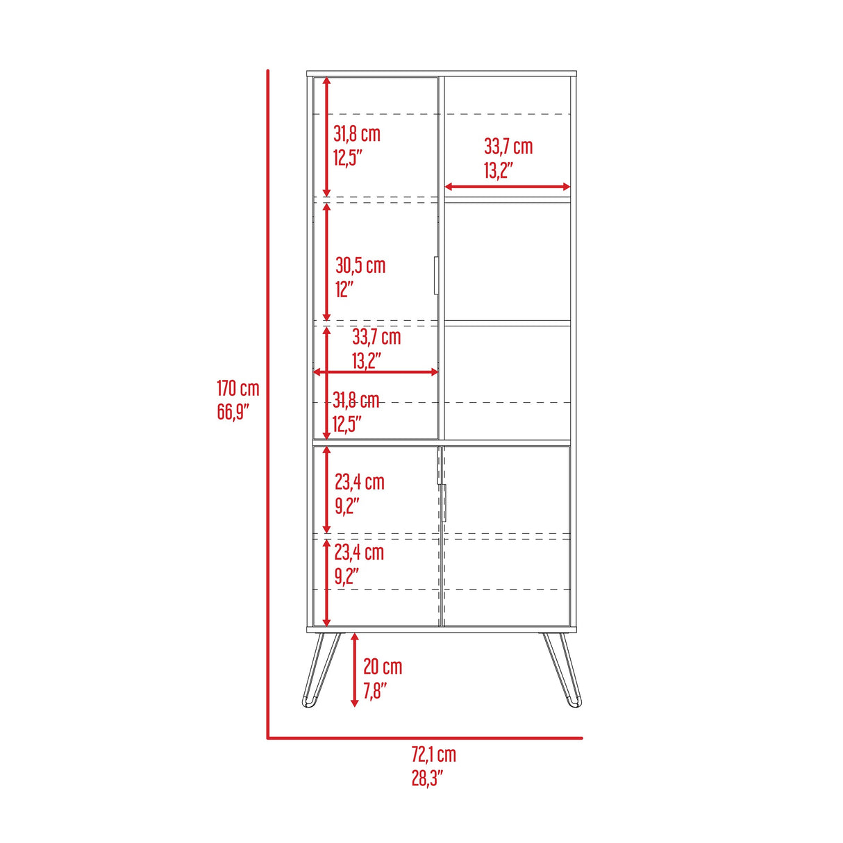 Biblioteca Borealis Carbón 72.1x170cm con Ocho Entrepaños - Bibliotecas y Estanterías | Bylmo