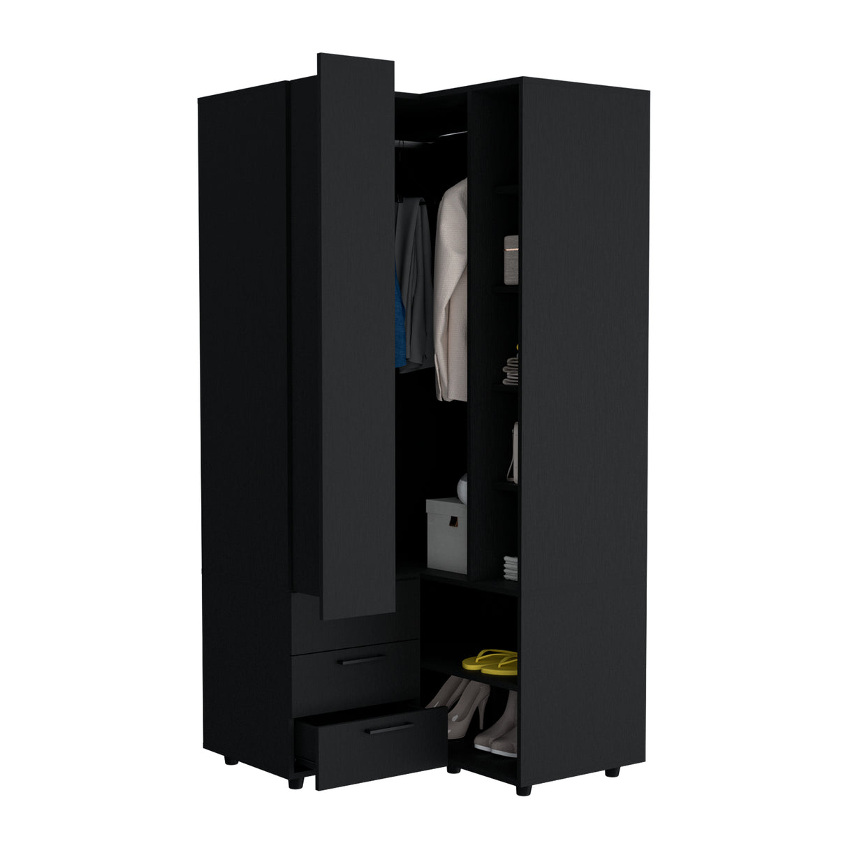 Closet Toulouse Wengue 85x180cm Esquinero con Tres Cajones - Closets | Bylmo