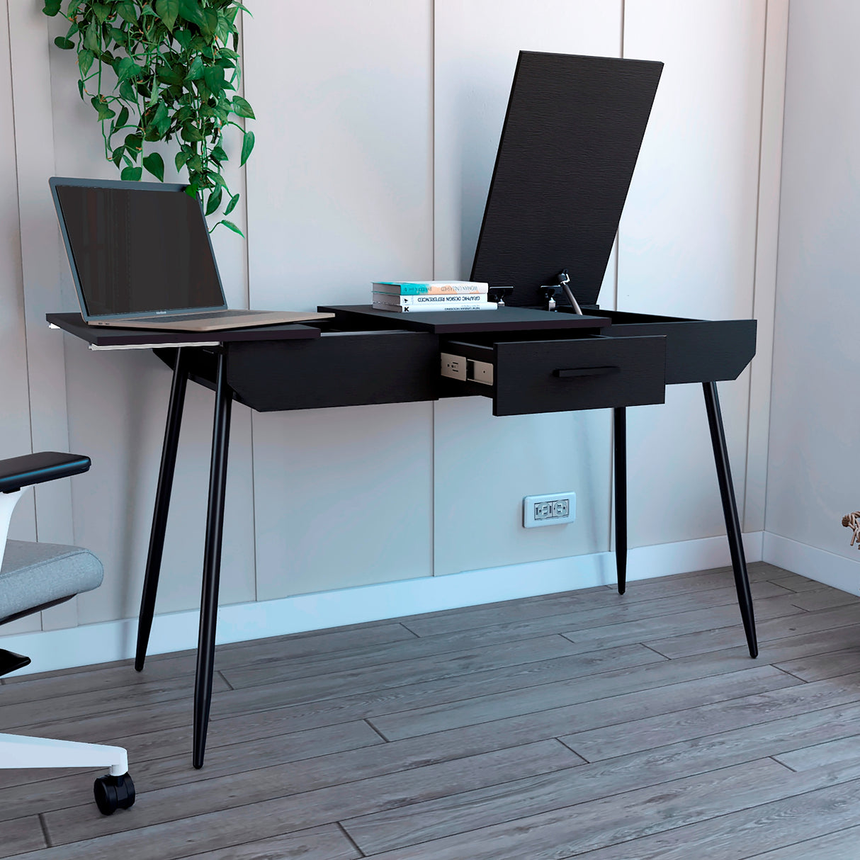 Escritorio Office Conect Wengue 124.4x75.6cm con Un Cajón - Escritorios | Bylmo