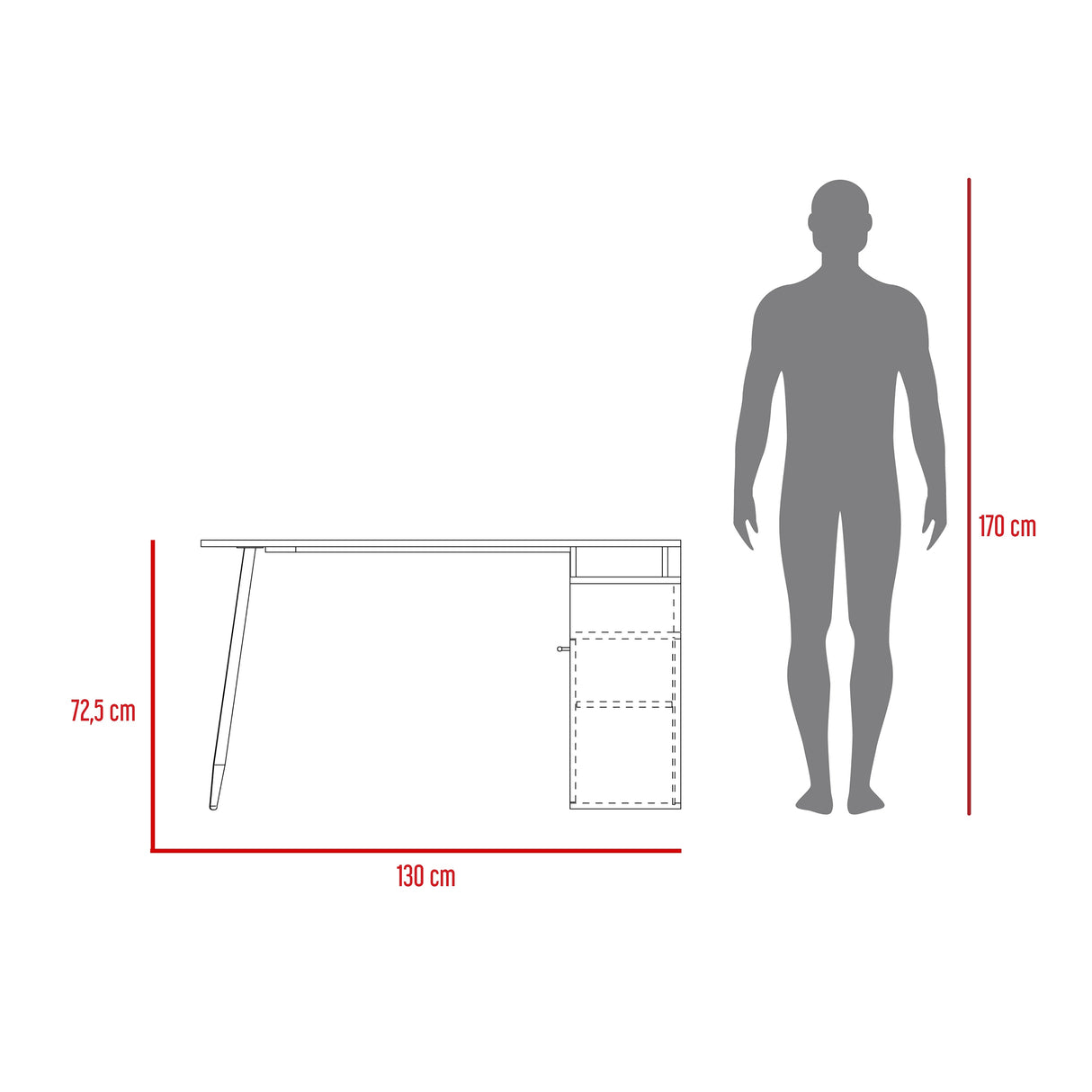 Escritorio en L SIngapur Fresno Europeo 130x72.5cm con Organizador de Libros - Escritorios | Bylmo