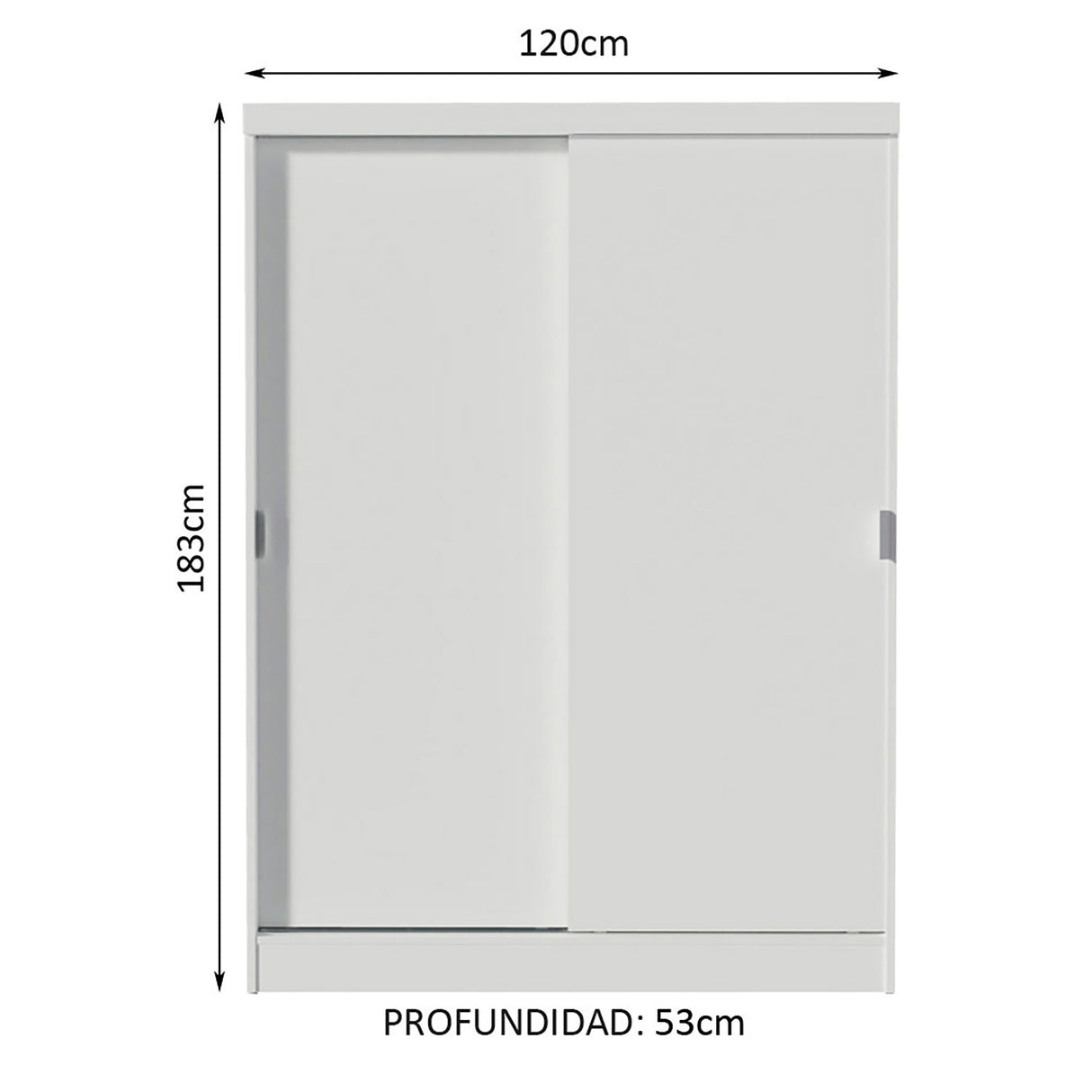 Closet Luke Blanco 120x183cm sin Espejo y con Dos Cajones - Closets | Bylmo