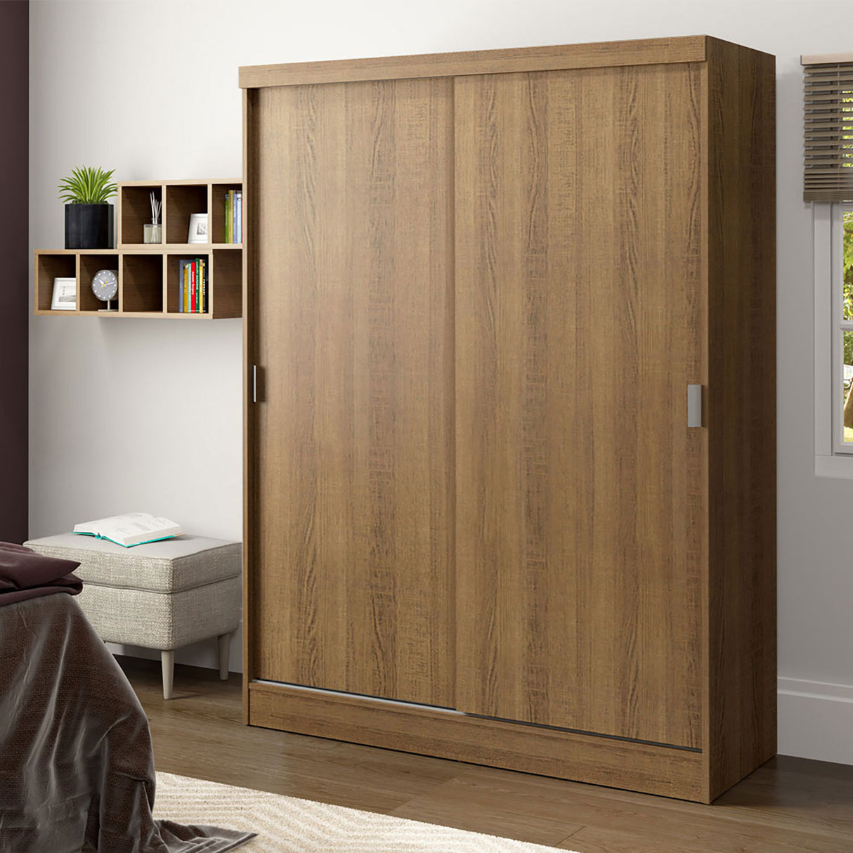 Closet Luke Marron 120x183cm sin Espejo y con Dos Cajones - Closets | Bylmo