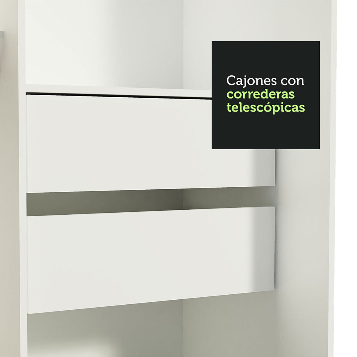 Closet Tokio Blanco 109x218cm con Espejo y Cuatro Cajones - Closets | Bylmo
