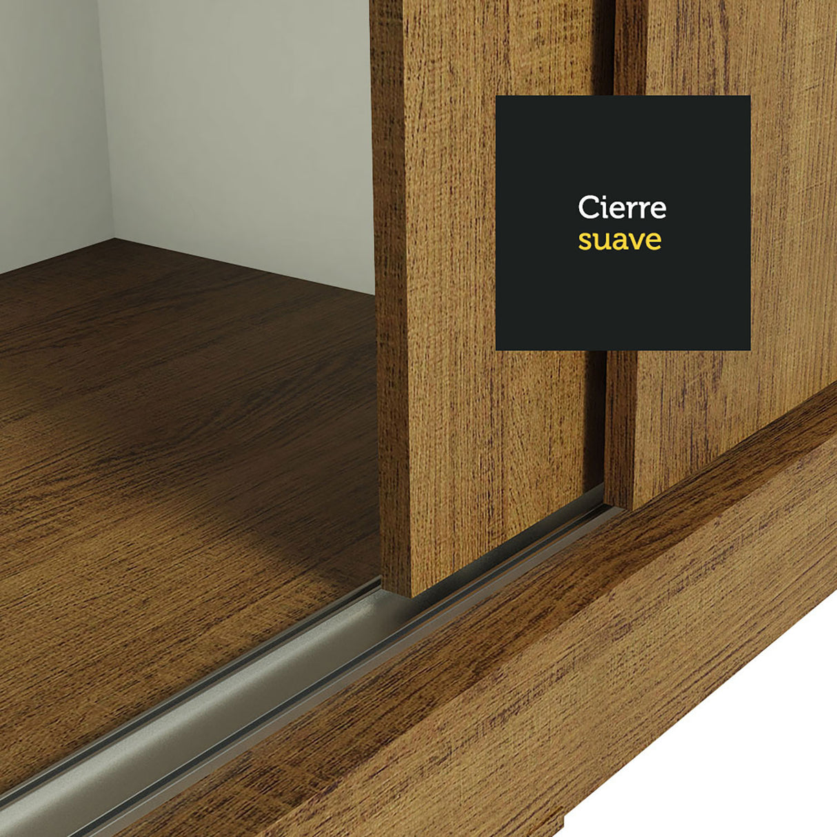 Closet Tokio Marron 109x218cm con Espejo y Cinco Cajones - Closets | Bylmo