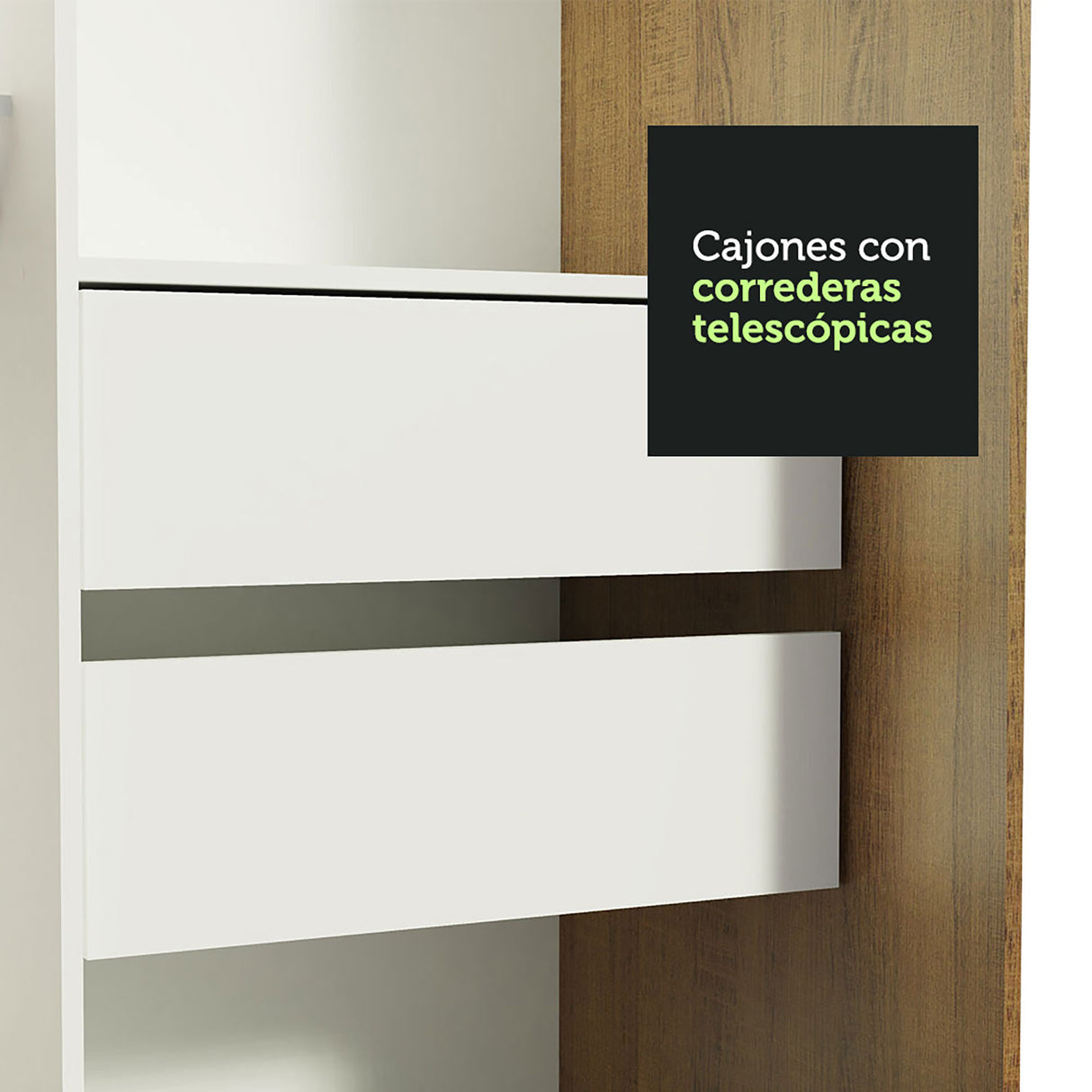 Closet Tokio Marron 109x218cm con Espejo y Cinco Cajones - Closets | Bylmo
