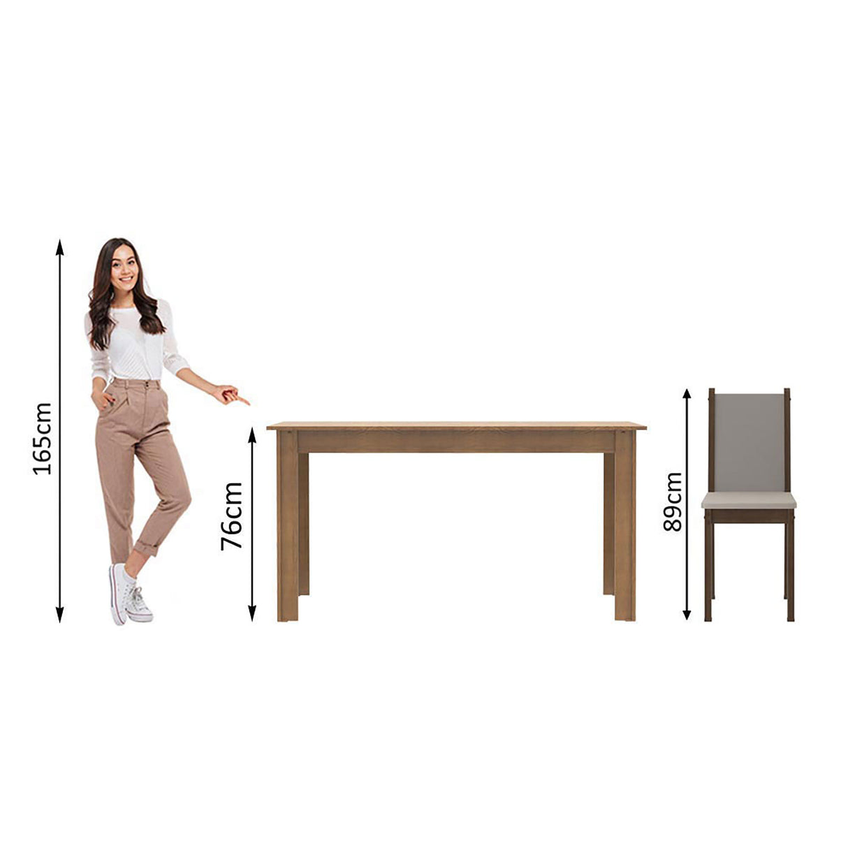 Combo Comedor y Sillas Bea Marron 136x76cm de 4 Puestos - Comedores | Bylmo