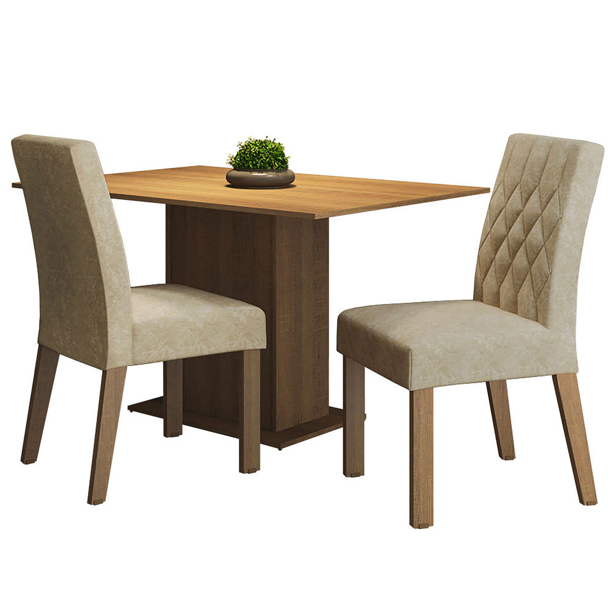 Combo Comedor y Sillas Tainá Marron 104x78cm de 2 Puestos - Comedores | Bylmo