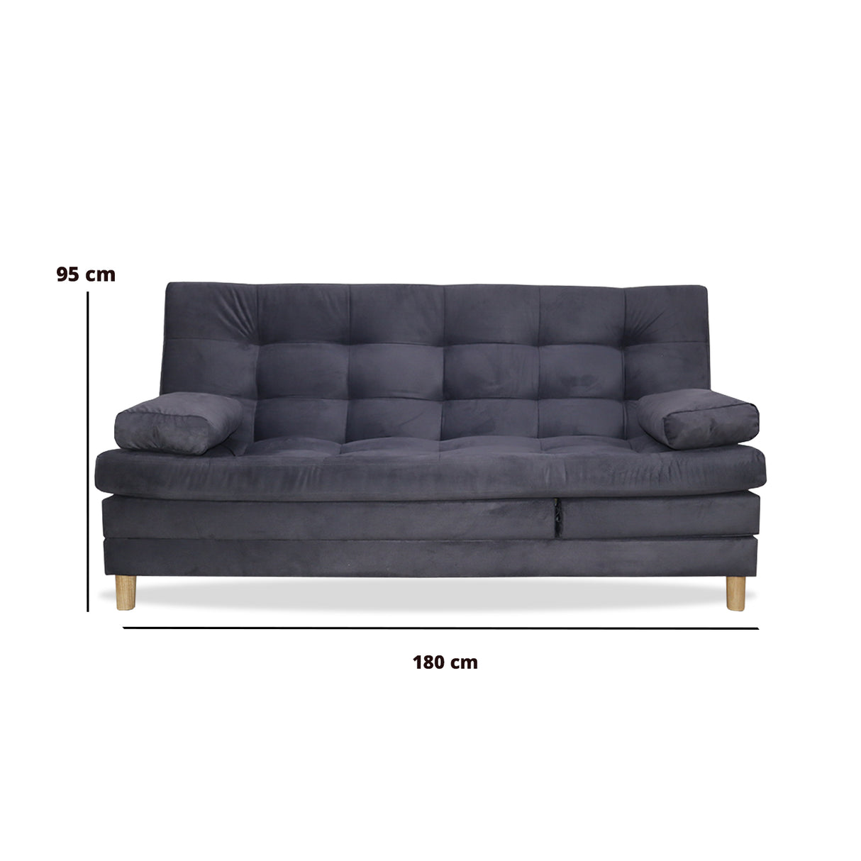Sofacama Bieri Gris 180x95cm de Tres Puestos Reclinable - Sofas y Poltronas | Bylmo