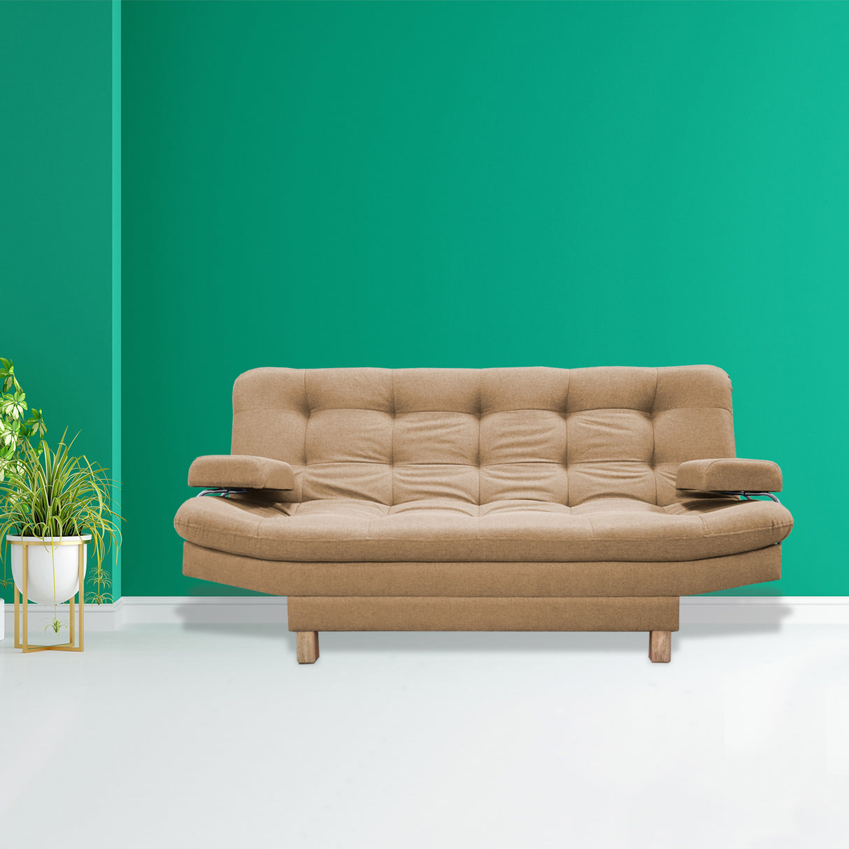 Sofacama Brunner Camel 185x90cm de Tres Puestos Reclinable - Sofas y Poltronas | Bylmo