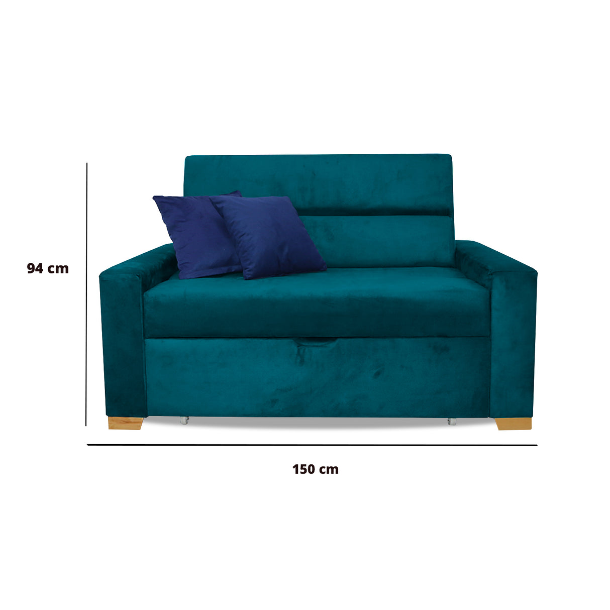 Sofacama Vogel Turquesa 150x94cm de Dos Puestos Reclinable - Sofas y Poltronas | Bylmo