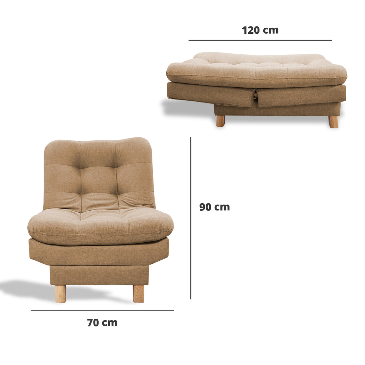 Poltrona Widmer Camel 70x90cm de Un Puesto Reclinable - Sofas y Poltronas | Bylmo