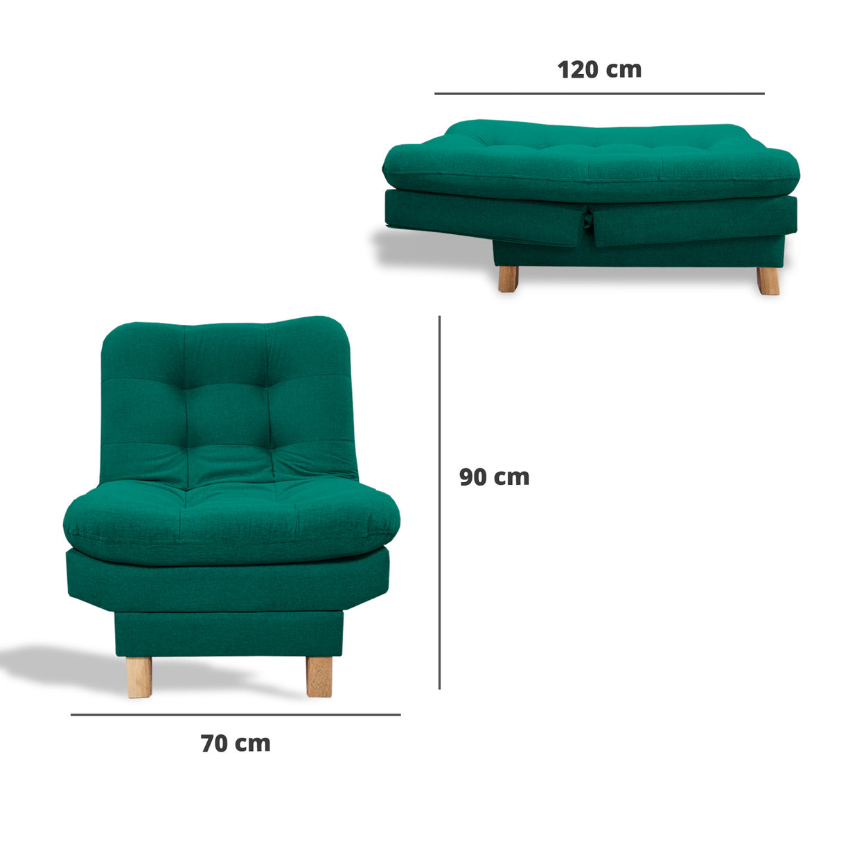 Poltrona Widmer Verde 70x90cm de Un Puesto Reclinable - Sofas y Poltronas | Bylmo