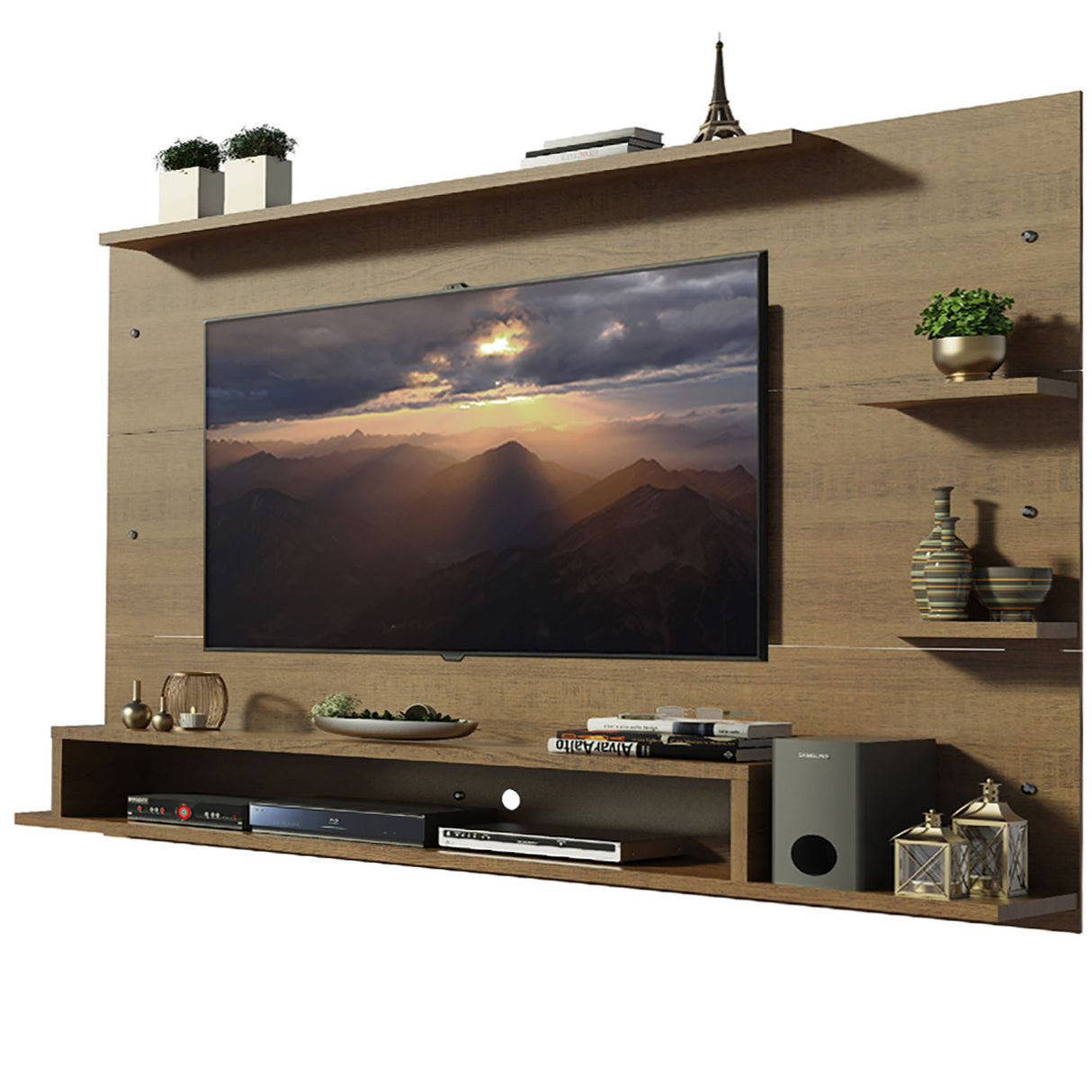 Panel de TV Alfa Marron 180x135cm Para TV Hasta 60 Pulgadas - Muebles de TV | Bylmo