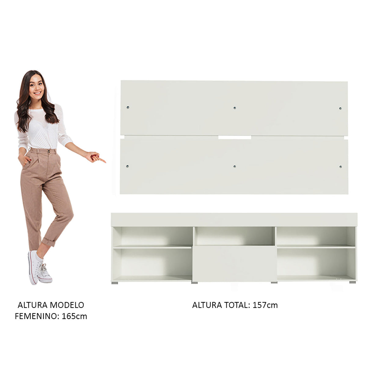 Centro de Entretenimiento Miami Blanco 180x52cm Para TV Hasta 65 Pulgadas - Muebles de TV | Bylmo