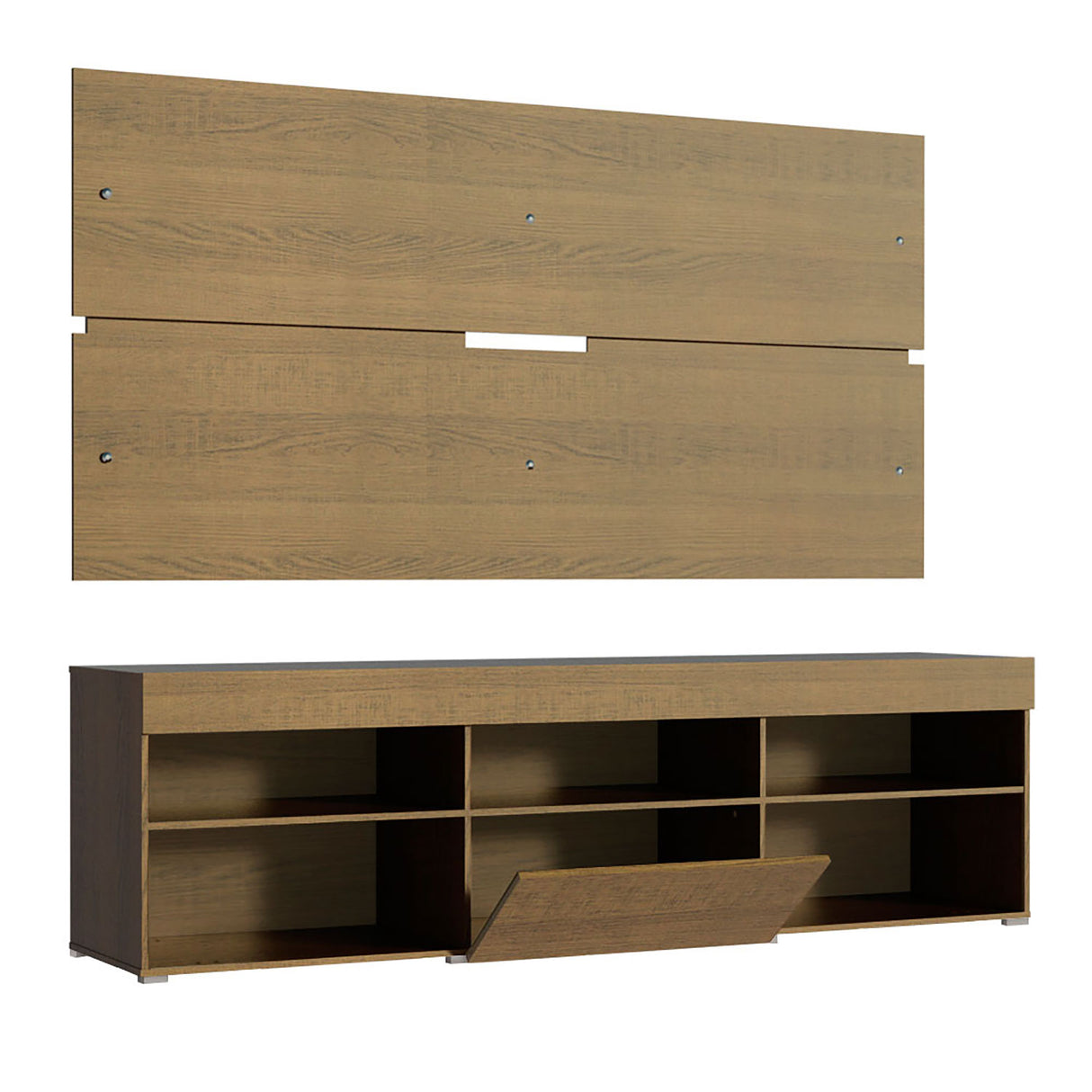 Centro de Entretenimiento Miami Marron 180x52cm Para TV Hasta 65 Pulgadas - Muebles de TV | Bylmo
