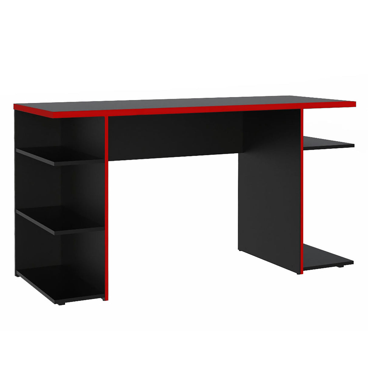 Escritorio Gamer Alaska NB Negro y Rojo 136x75cm Sin Cajones - Escritorios | Bylmo