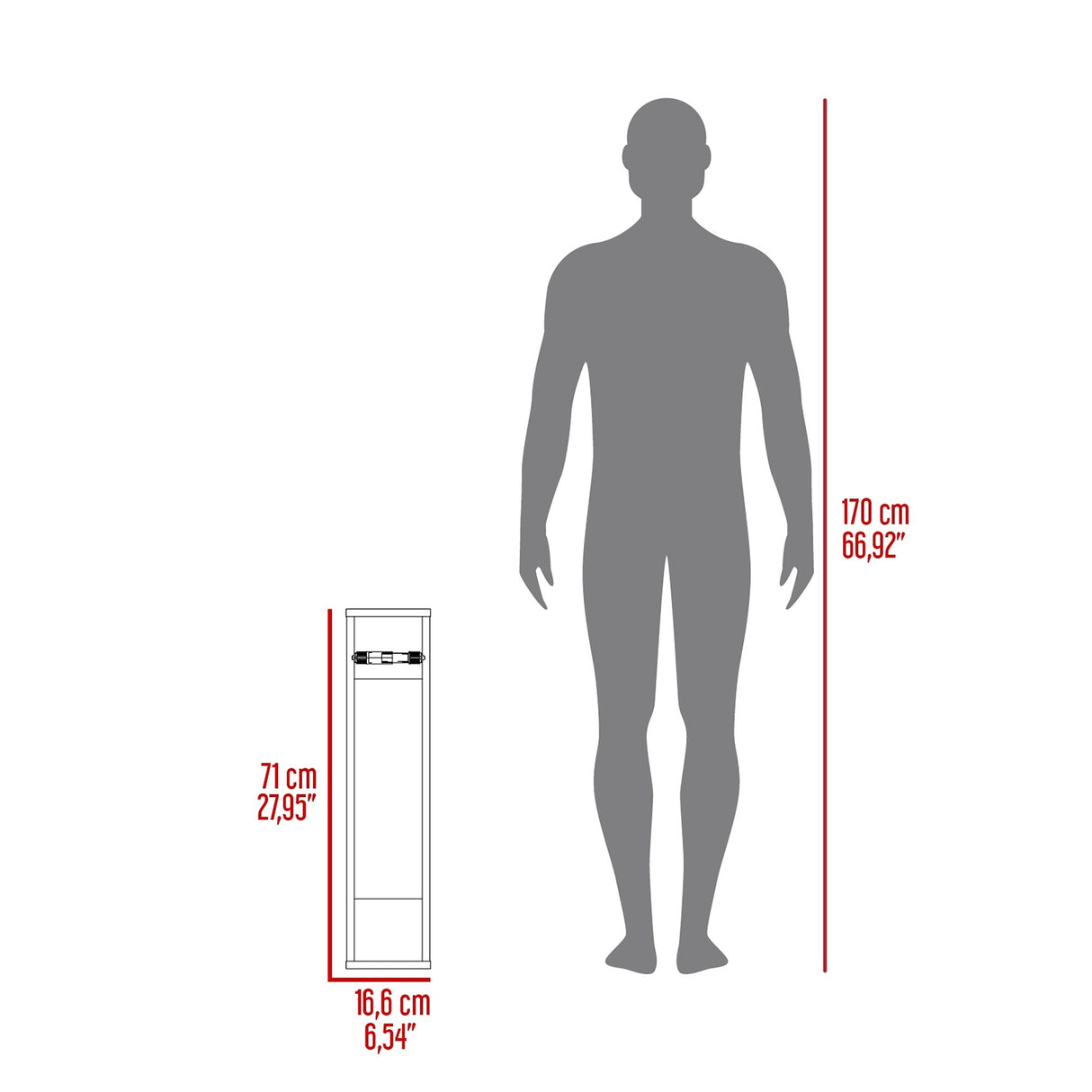Mueble Organizador Bali Wengue 16.6x71cm Flotante - Muebles para Baño | Bylmo