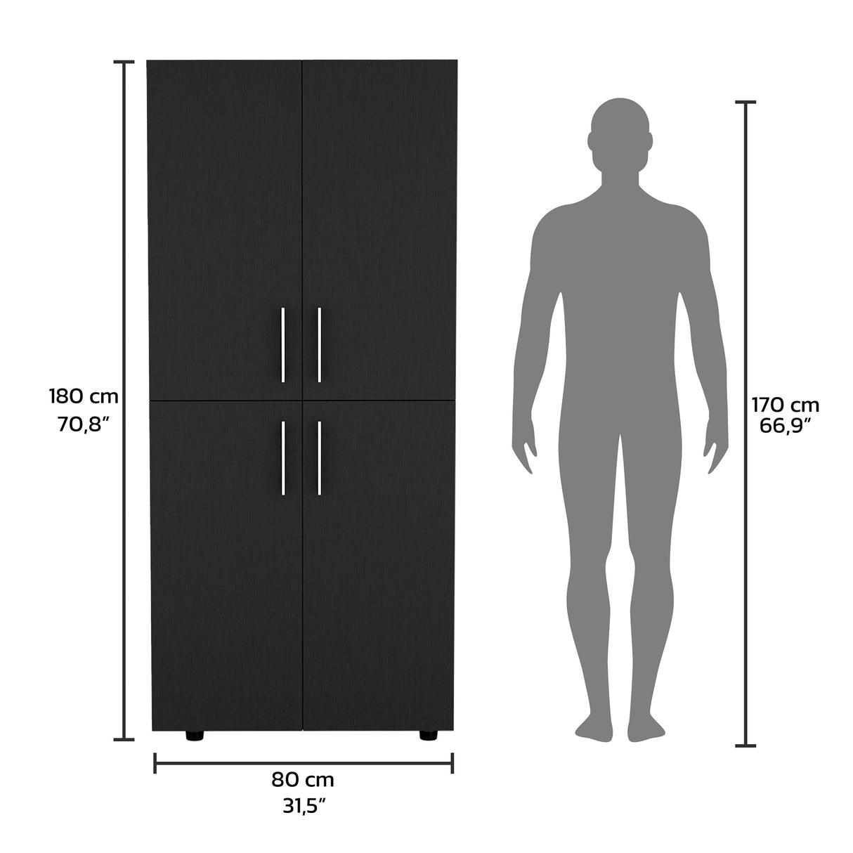 Closet Hazel Wengue 80x180cm Sin Cajones - Closets | Bylmo