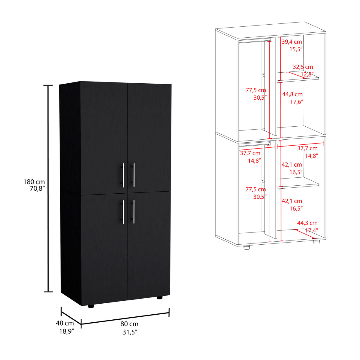 Closet Hazel Wengue 80x180cm Sin Cajones - Closets | Bylmo