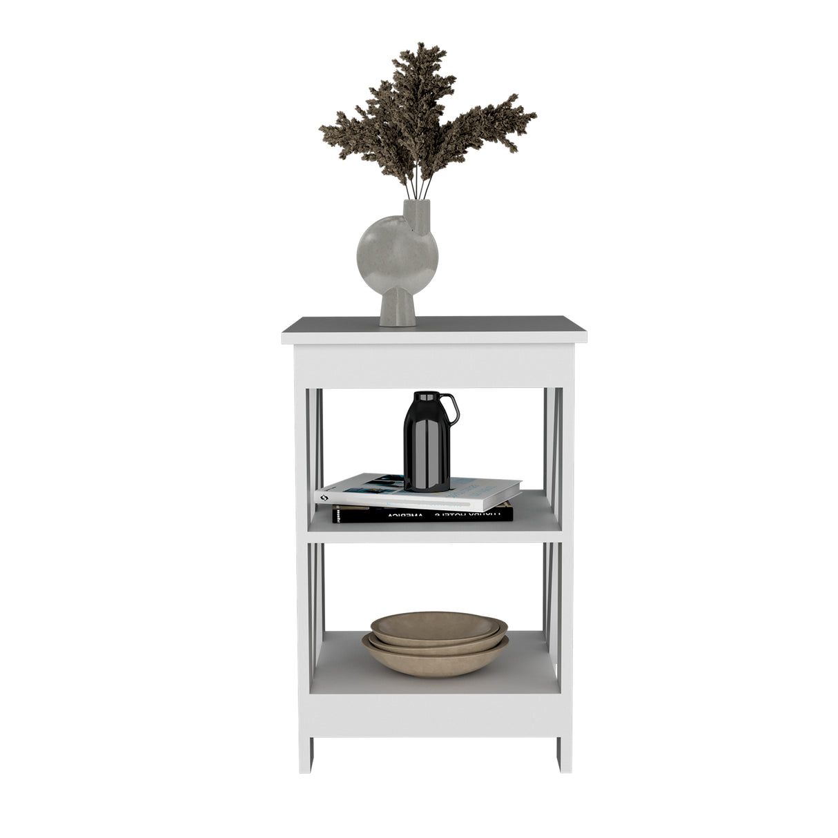 Mesa Auxiliar Taylor Blanco 40x60.6cm Rectangular con Patas - Mesas Auxiliares | Bylmo