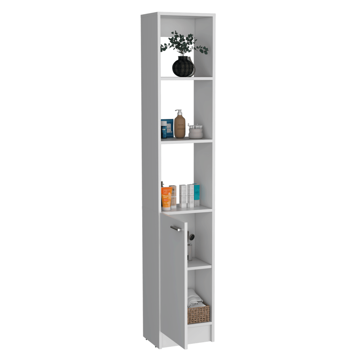 Armario de Baño Parks Blanco 33.1x180.6cm de Piso con Tres Entrepaños - Muebles para Baño | Bylmo