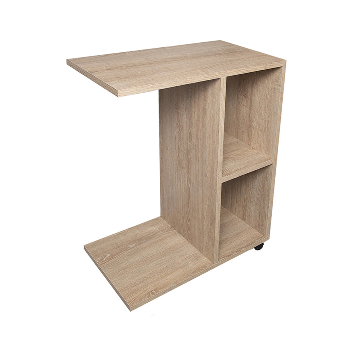 Mesa Auxiliar Zamora Beige 60x60cm Rectangular con Ruedas - Mesas Auxiliares | Bylmo